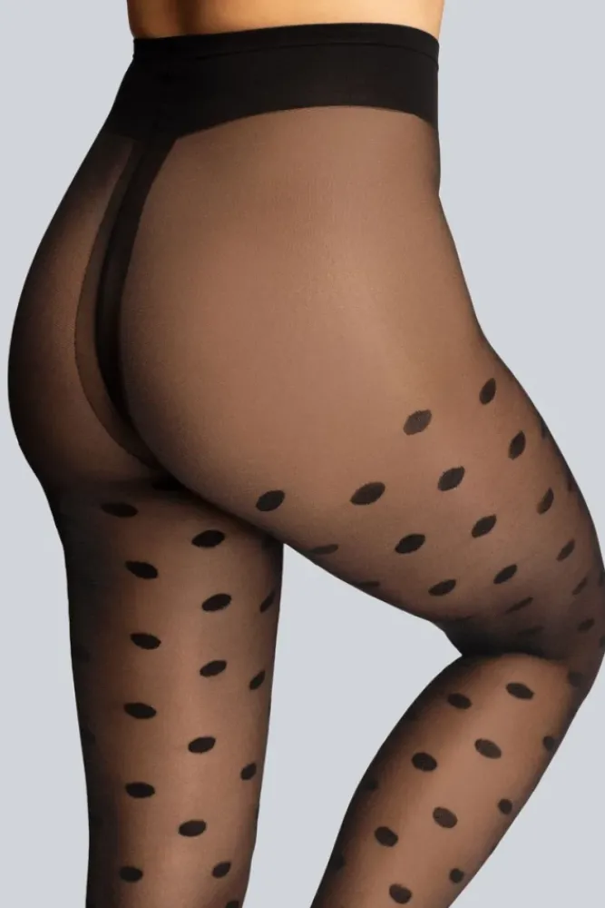 Damskie Polski Rajstopy POLKA DOT 30DEN BLACK