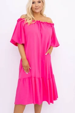 Włoski Różowa Sukienka SENEZI