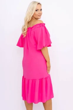 Włoski Różowa Sukienka SENEZI