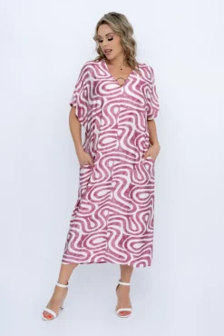 Polski Różowa Sukienka SETERTI