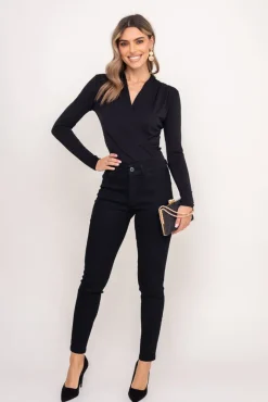 Damskie Polski Spodnie jeansowe czarne WALK