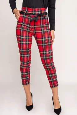 Damskie Włoski Spodnie w kratę ODEZI Wzór 1