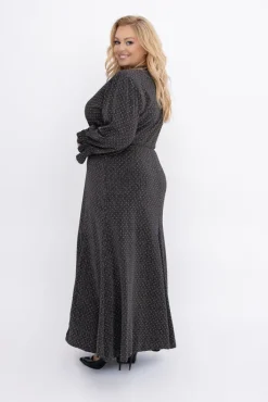 Włoski Srebrna Sukienka z dżetami VIZZI