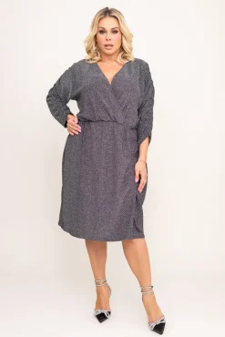 Polski Srebrna Sukienka z marszczeniem NEW YEAR