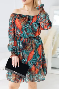 Włoski Sukienka szyfonowa GERIO Wzór 3