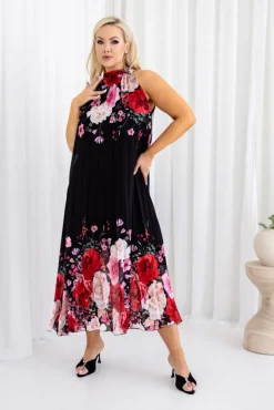 Włoski Sukienka szyfonowa LUZIO plisowana Wzór 1