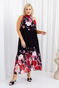 Włoski Sukienka szyfonowa LUZIO plisowana Wzór 1