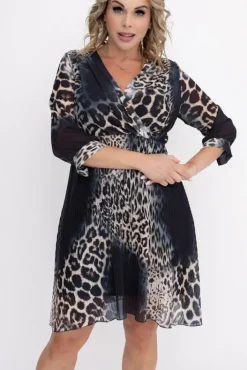 Włoski Sukienka szyfonowa plisowana UNTURI Wzór 2