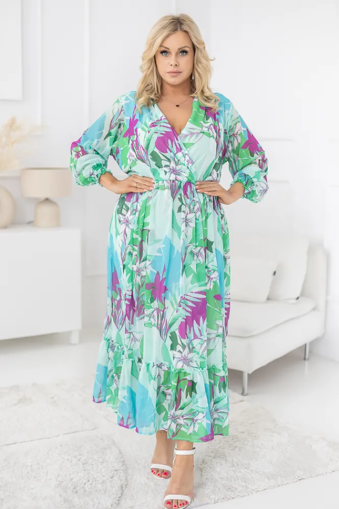 Polski Sukienka w kwiaty NESADINA Wzór 9