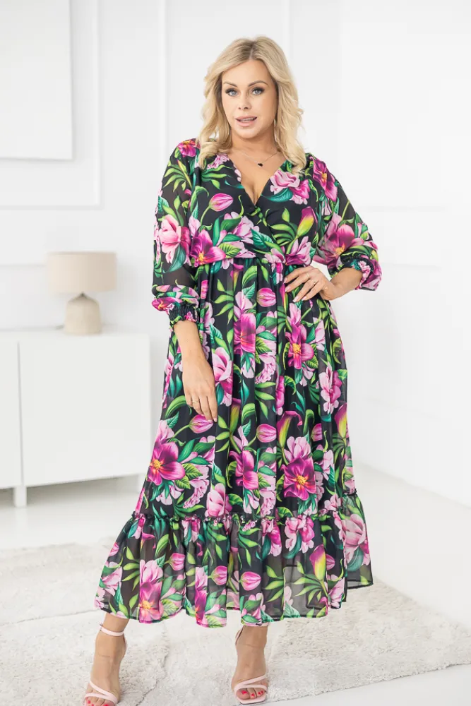 Polski Sukienka w kwiaty NESADINA Wzór 6