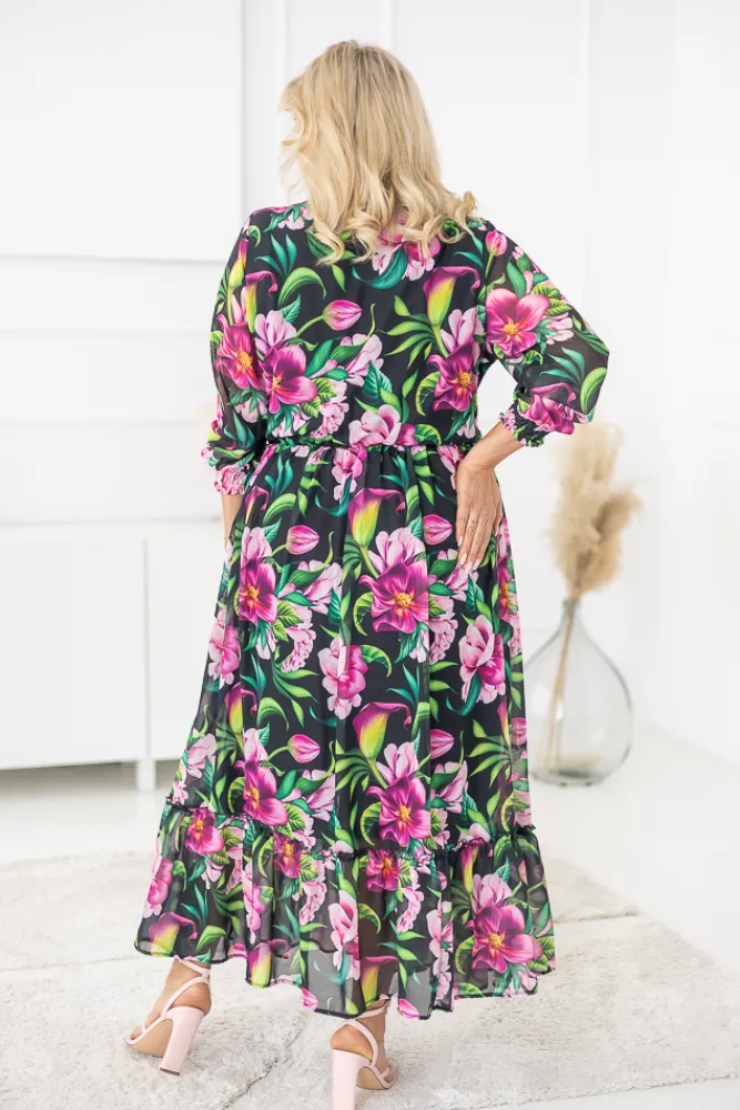 Polski Sukienka w kwiaty NESADINA Wzór 6