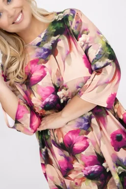 Polski Sukienka w kwiaty SELUZI Wzór 2