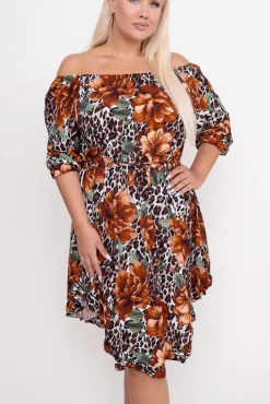 Włoski Sukienka w kwiaty VOMI Wzór 4