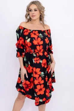 Włoski Sukienka w kwiaty VOMI Wzór 5