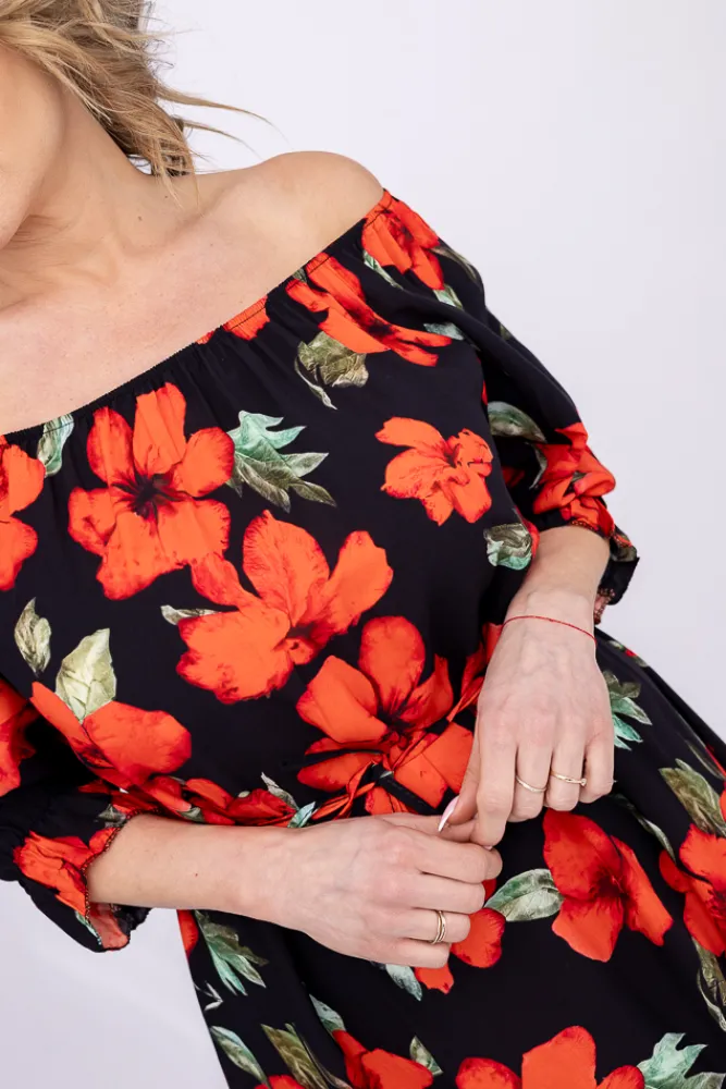 Włoski Sukienka w kwiaty VOMI Wzór 5