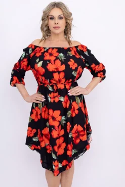 Włoski Sukienka w kwiaty VOMI Wzór 5