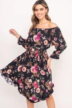 Włoski Sukienka w kwiaty VOMI Wzór 3