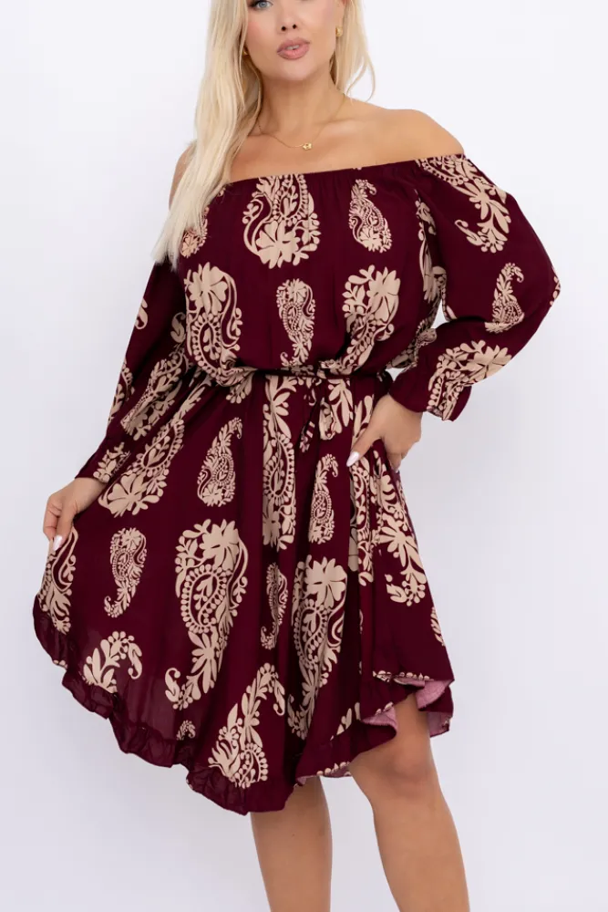 Włoski Sukienka w kwiaty VOMI Wzór 12