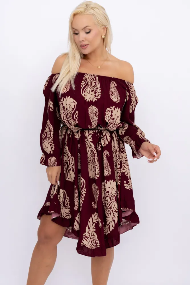 Włoski Sukienka w kwiaty VOMI Wzór 12