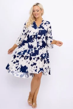 Włoski Sukienka z falbaną HERIA Wzór 3