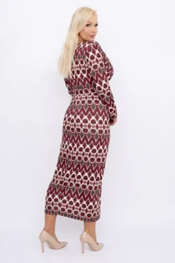 Włoski Sukienka z marszczeniem DEROSA Wzór 3