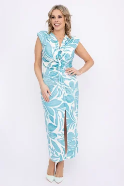 Włoski Sukienka z marszczeniem KLOE Wzór 4