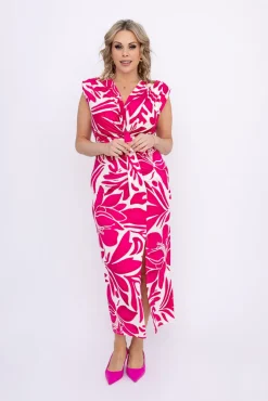 Włoski Sukienka z marszczeniem KLOE Wzór 7