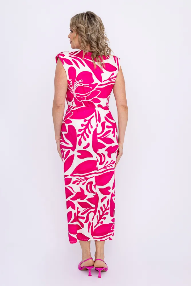 Włoski Sukienka z marszczeniem KLOE Wzór 7