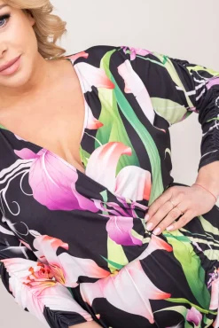 Polski Sukienka z marszczeniem VENUI Wzór 1