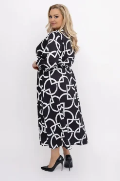 Włoski Sukienka z paskiem VERBIO Wzór 4