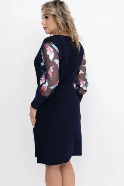 Polski Sukienka z przezroczystymi rękawami KALBI Wzór 4