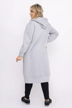 Damskie Włoski Szara Bluza ocieplana VERMEN