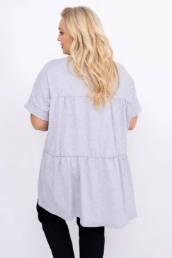 Damskie Włoski Szara Tunika STRIPI