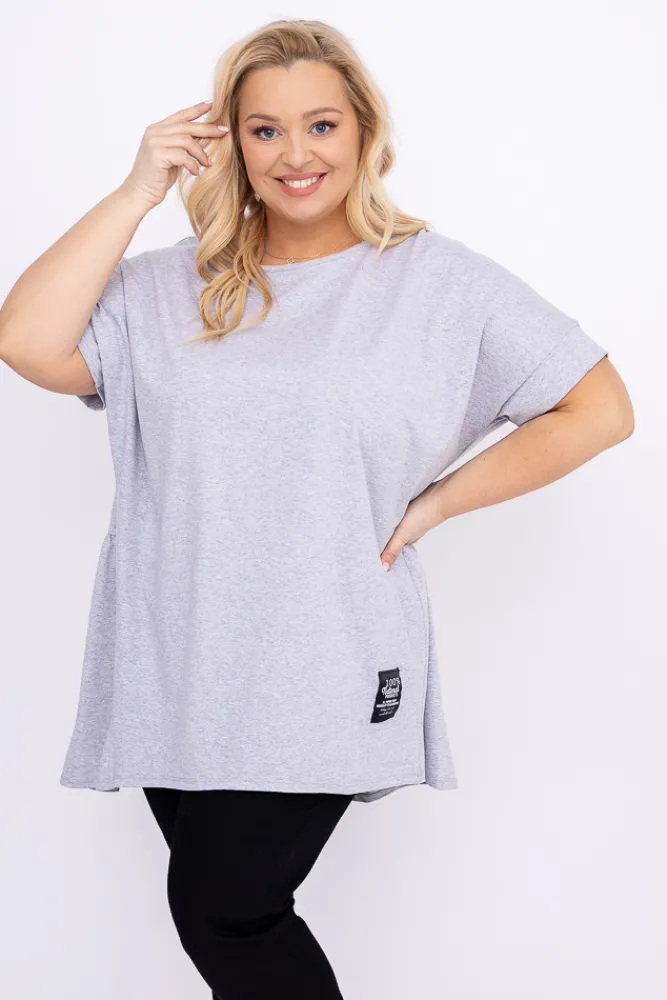 Damskie Włoski Szara Tunika STRIPI