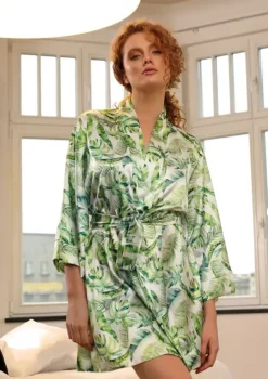 Polski Szlafrok satynowy FLOWERS DK-P 011