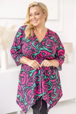 Damskie Polski Tunika asymetryczna CLARIN Wzór 2