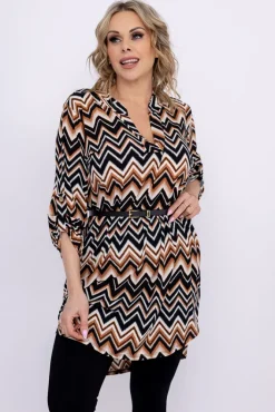 Damskie Włoski Tunika z paskiem YBURI Wzór 14
