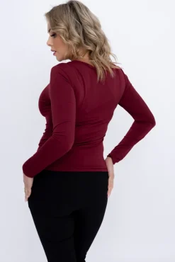 Damskie Włoski Wiśniowa Bluzka elegancka DENORI