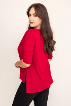 Damskie Włoski Wiśniowa Bluzka GRENVI