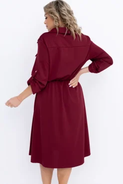 Włoski Wiśniowa Sukienka EVERI