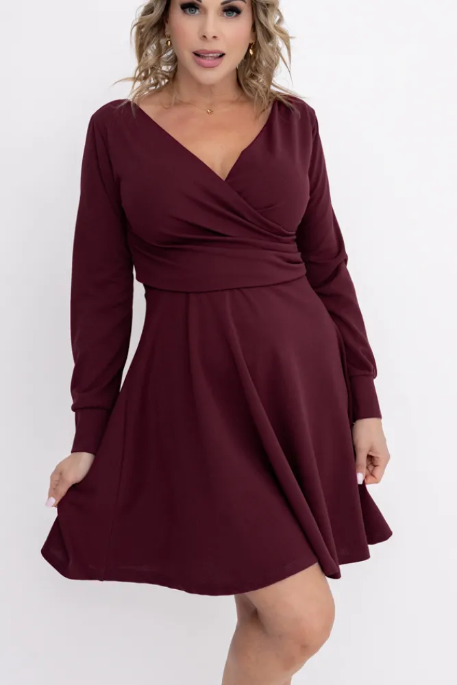 Włoski Wiśniowa Sukienka KIARA