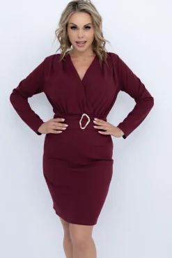 Włoski Wiśniowa Sukienka LITURI