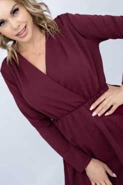 Włoski Wiśniowa Sukienka MILTERI