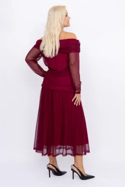 Damskie Włoski Wiśniowy Komplet siateczkowy PORTESIA