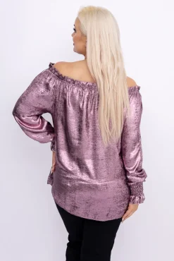 Damskie Włoski Wrzosowa błyszcząca Bluzka ZOI