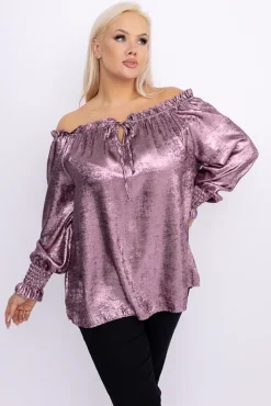 Damskie Włoski Wrzosowa błyszcząca Bluzka ZOI