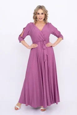 Polski Wrzosowa Sukienka brokatowa LESEMINA