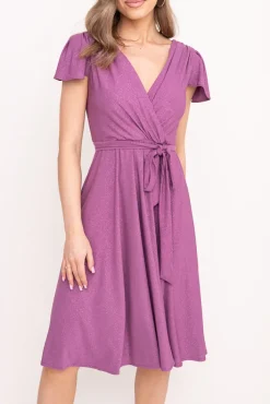 Polski Wrzosowa Sukienka brokatowa GENVELI