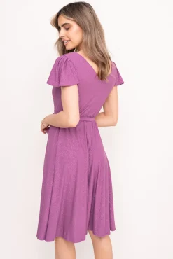 Polski Wrzosowa Sukienka brokatowa GENVELI