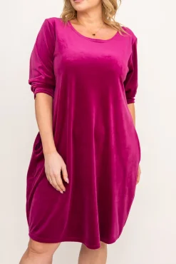 Polski Wrzosowa Sukienka welurowa DEMY